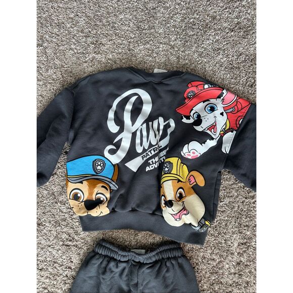 zara kids toddler paw patrol matching set jogger sweatpants/sweatshirt gray 4T - Picture 8 of 9